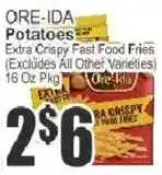 Food Universe Ore-ida potatoes extra crispy fast food fries offer