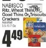 Food Universe Nabisco ritz, wheat thins, good thins or triscuits crackers offer