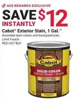 Ace Hardware Cabot exterior stain offer