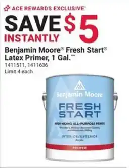 Ace Hardware Benjamin Moore Fresh Start Latex Primer offer