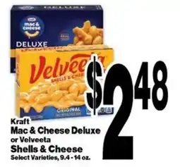 Super Saver Kraft Mac & Cheese Deluxe or Velveeta Shells & Cheese offer