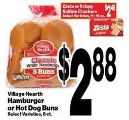 Super Saver Village Hearth Hamburger or Hot Dog Buns offer