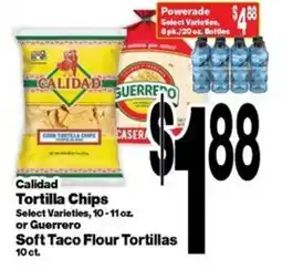 Super Saver Calidad Tortilla Chips or Guerrero Soft Taco Flour Tortillas offer