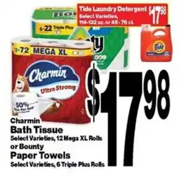 Super Saver Charmin Bath Tissue or Bounty Paper Towels offer