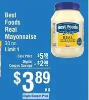 Smart & Final Best Foods Real Mayonnaise offer