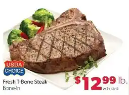 Family Fare Usda choice fresh t-bone steak bone-in offer
