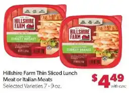 Family Fare Hillshire Farm Thin Sliced Lunch Meat or Italian Meats offer