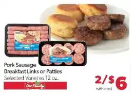 Family Fare Our Family Pork Sausage Breakfast Links or Patties offer