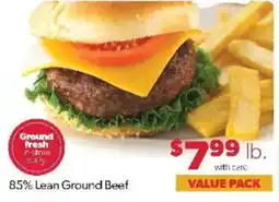 Family Fare Ground fresh r-store daily 85% Lean Ground Beef offer