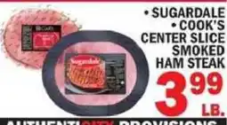C Town Sugardale cook's center slice smoked ham steak offer