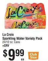Smart & Final La Croix Sparkling Water Variety Pack offer