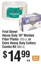 Smart & Final First Street Heavy Duty 10" Molded Fiber Plates or Extra Heavy Duty Cutlery Combo Kit offer