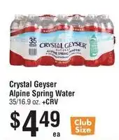 Smart & Final Crystal Geyser Alpine Spring Water offer