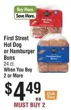 Smart & Final First Street Hot Dog or Hamburger Buns offer