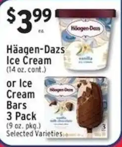 Met Foodmarkets Häagen-Dazs ice cream or Ice cream bars 3 pack offer