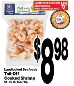 Super Saver Landlocked Seafoods Tail-Off Cooked Shrimp offer