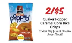 Woodman's Quaker Popped Caramel Corn Rice Crisps offer