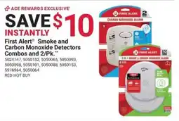 Ace Hardware First Alert Smoke and Carbon Monoxide Detectors Combos offer