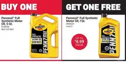Ace Hardware Pennzoil full synthetic motor oil offer