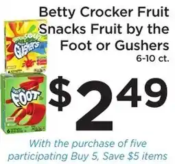 Green Hills Grocery Betty Crocker Fruit Snacks Fruit by the Foot or Gushers offer