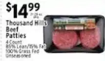 Met Foodmarkets Thousand Hills Beef Patties offer