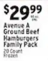 Met Foodmarkets Avenue A Ground Beef Hamburgers Family Pack offer