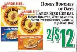 Trade Fair Supermarket Honey Bunches of Oats cereal offer