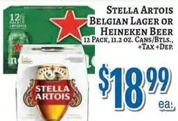 Trade Fair Supermarket Stella Artois Belgian Lager or Heineken Beer offer