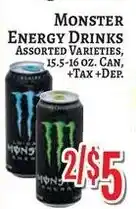 Trade Fair Supermarket Monster energy drinks assorted varieties offer