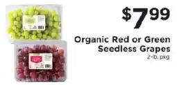 ShopRite Organic Red or Green Seedless Grapes offer