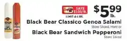 ShopRite Black Bear Classico Genoa Salami or Black Bear Sandwich Pepperoni offer