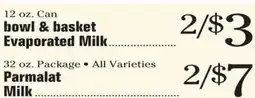 Morton Williams bowl & basket evaporated milk offer