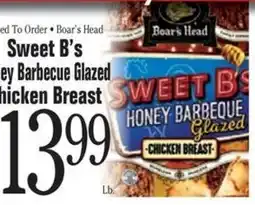 Morton Williams Boar's Head Sweet B's Honey Barbecue Glazed Chicken Breast offer