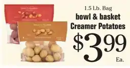Morton Williams bowl & basket creamer potatoes offer