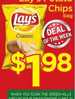 Green Hills Grocery Lay's Classic Potato Chips offer