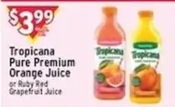 Met Foodmarkets Tropicana pure premium orange juice or ruby red grapefruit juice offer