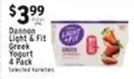 Met Foodmarkets Dannon Light & Fit Greek Yogurt offer