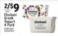 Met Foodmarkets Chobani Greek Yogurt 4 Pack offer