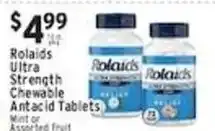 Met Foodmarkets Rolaids ultra strength chewable antacid tablets offer
