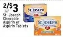 Met Foodmarkets St. Joseph chewable aspirin or aspirin tablets offer