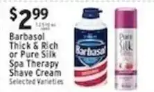 Met Foodmarkets Barbasol Thick & Rich or Pure Silk Spa Therapy Shave Cream offer