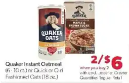 Family Fare Quaker instant oatmeal offer