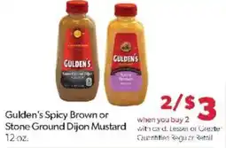 Family Fare Gulden's Spicy Brown or Stone Ground Dijon Mustard offer