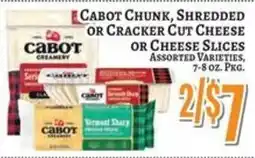 Trade Fair Supermarket Cabot chunk, shredded or cracker cut cheese or cheese slices offer