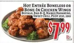 Trade Fair Supermarket Hot Entrée Boneless Or Bone-In Chicken Wings offer