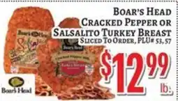 Trade Fair Supermarket Boar's Head Cracked Pepper or Salsalito Turkey Breast offer