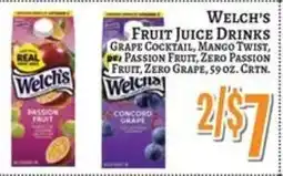 Trade Fair Supermarket Welch's fruit juice drinks offer