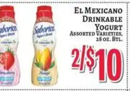 Trade Fair Supermarket El Mexicano Drinkable Yogurt offer