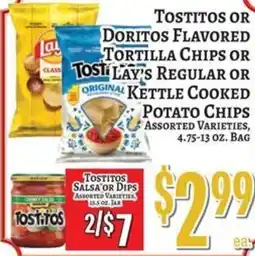Trade Fair Supermarket Tostitos salsa or dips assorted varieties offer