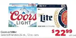 Family Fare Coors or Miller offer